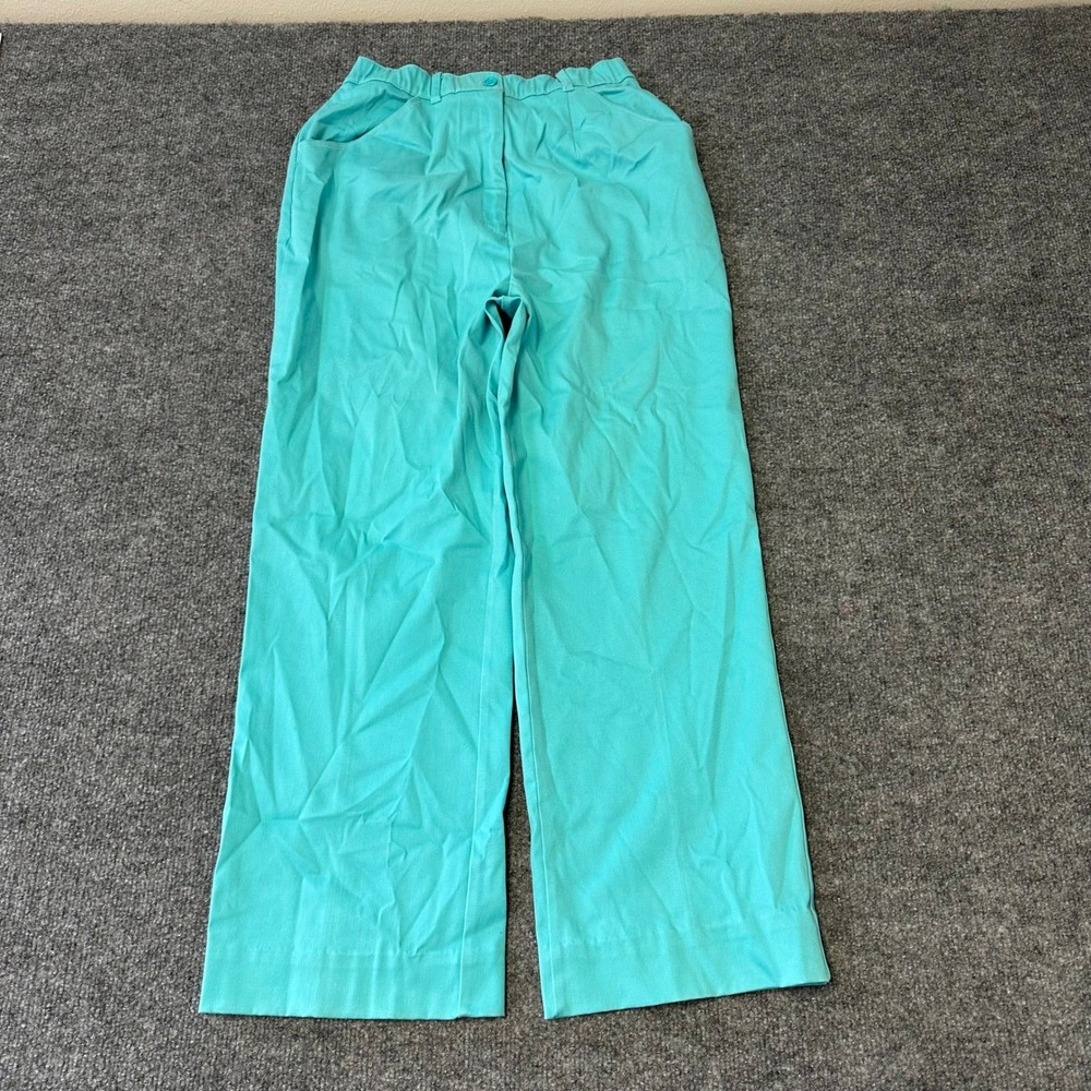 Partners Pants Womens Size 28 Turquoise Blue Vintage Wide Leg Elastic Waist